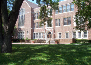 Hudson Hall, the main academic building on the Blackburn College campus.