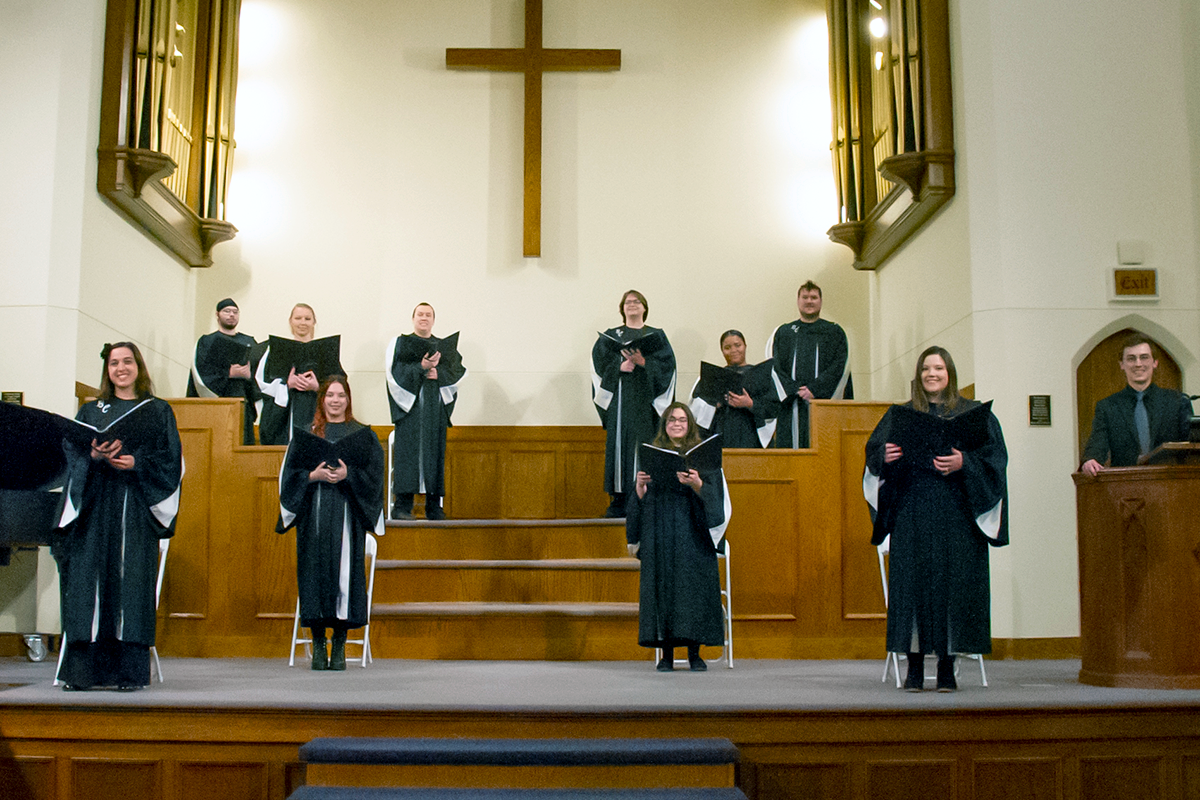 Blackburn Choir students performing at the Clegg Chapel.