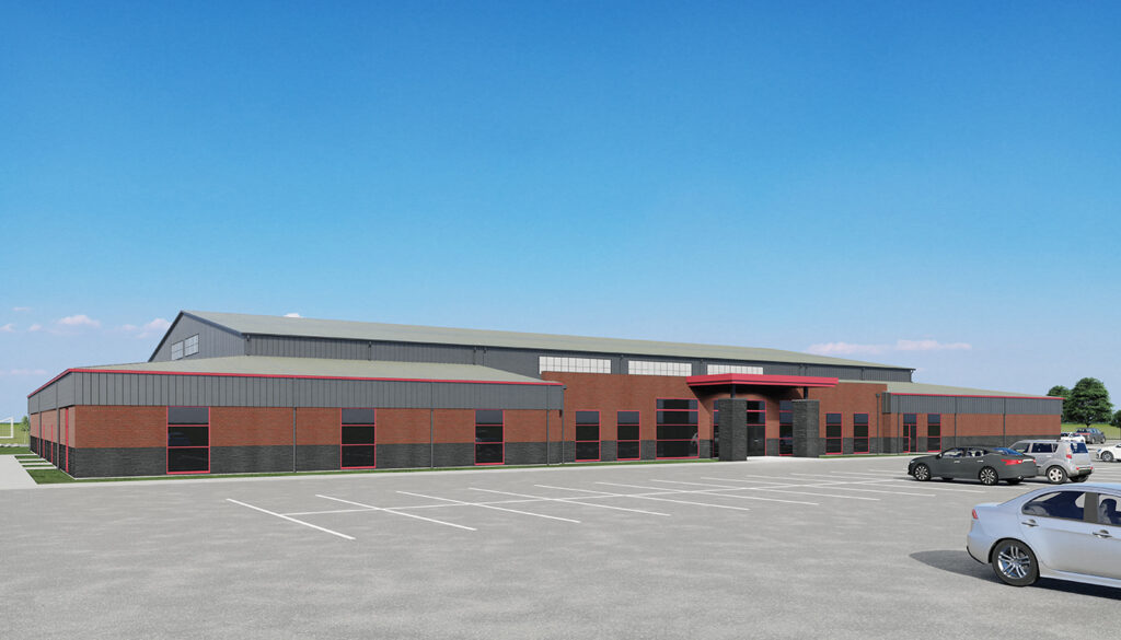 Concept image of the new Blackburn indoor Athletic Facility.