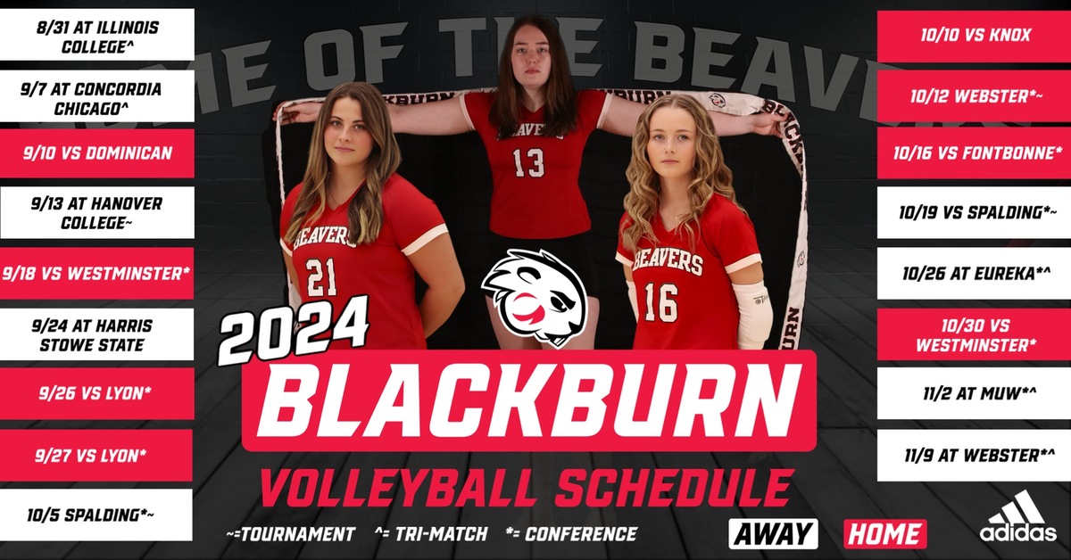 Blackburn College Volleyball Schedule Image - 2024-2025 - 9/27 vs Lyon home