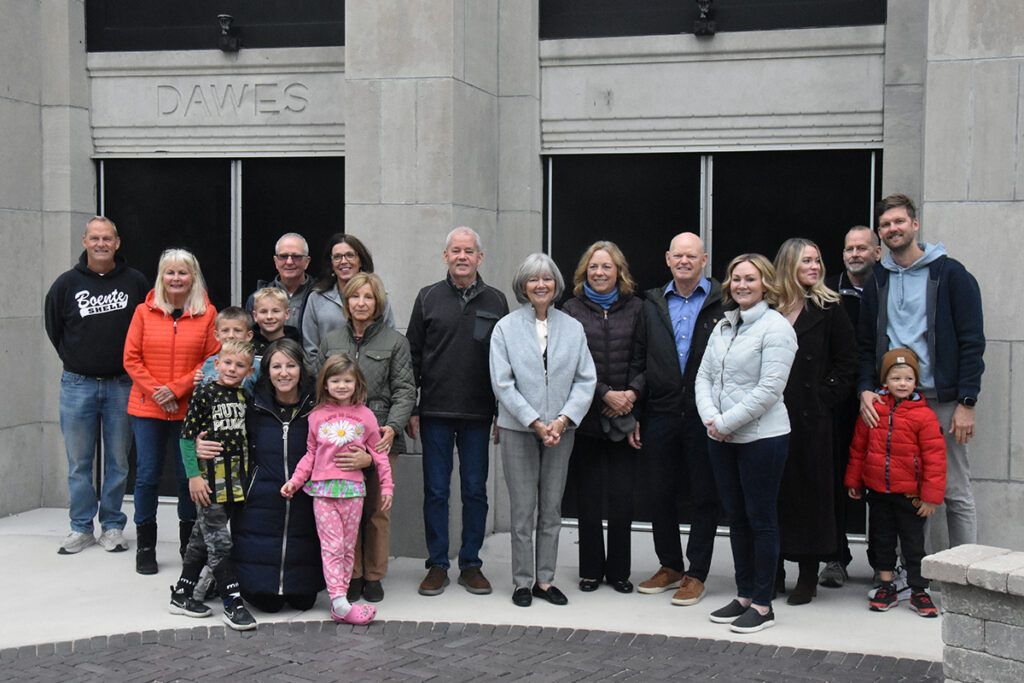 The Boente family gathers at ceremony outside historic Dawes Gymnasium